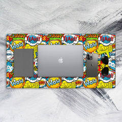 Wow Abstract Tech Mat - Extra Large Office Desk Mouse Pad