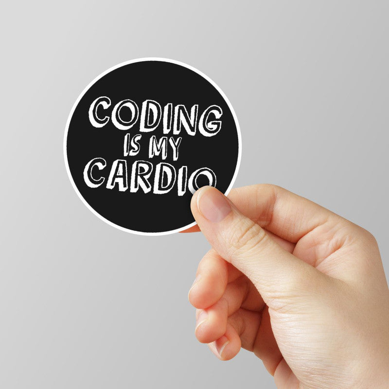 Coding Is Cardio Laptop Sticker