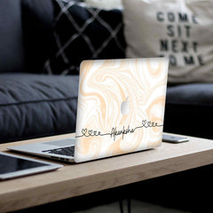 MacBook Liquid Peach Laptop Skin - Custom Name