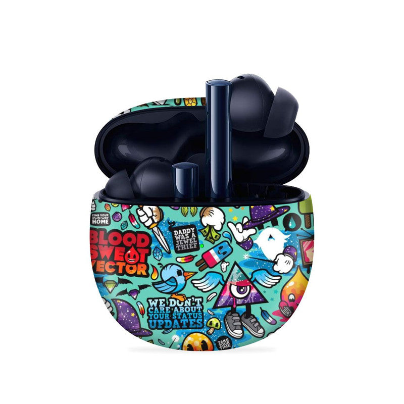 Blue Abstract Skin For Realme Buds Air 2