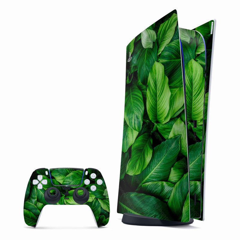 Green Leaves PlayStation Skin - Skins For PlayStation 5