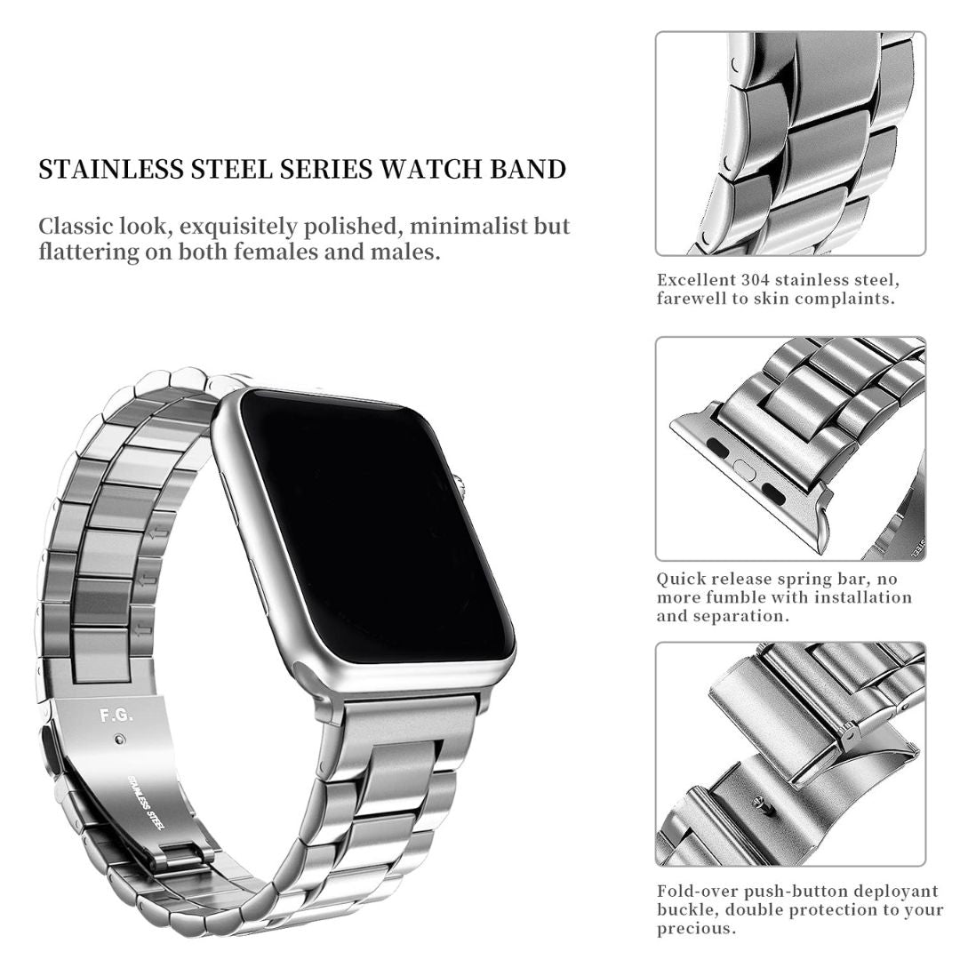 Metal & Silicon Apple Watch Strap 44 45 46 49 MM For iwatch