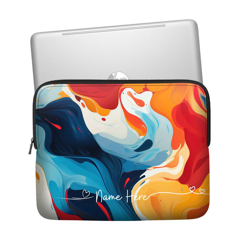 Fluid Waves Custom Name Laptop Sleeve