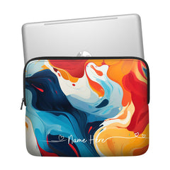 Fluid Waves Custom Name Laptop Sleeve