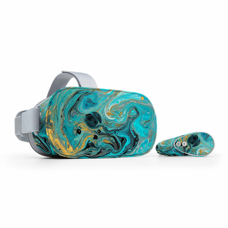 Blue Gold Skin For Meta Oculus Quest 3 VR