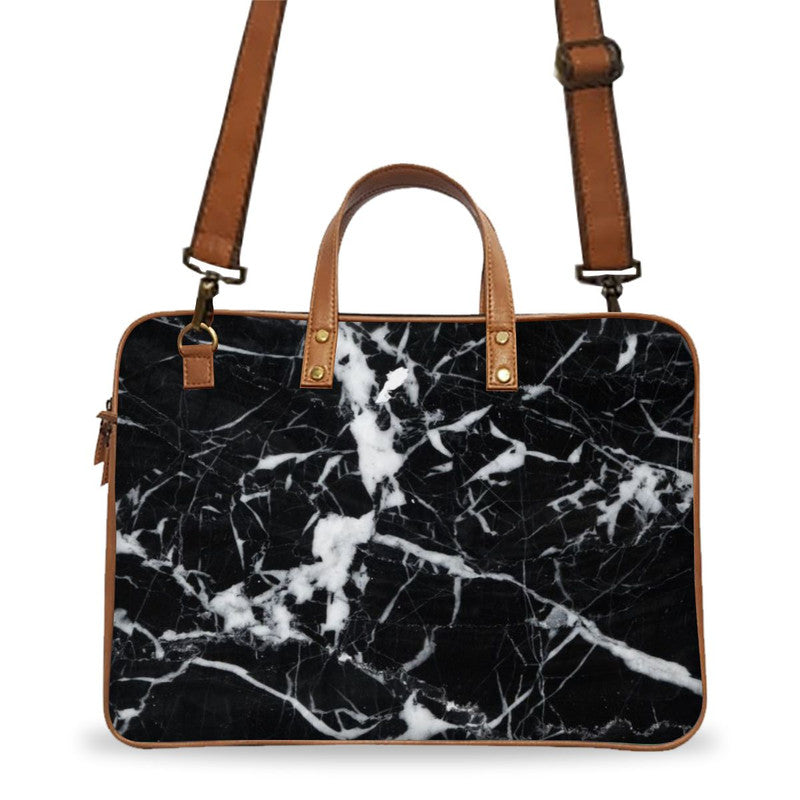 Black Marble Deluxe Laptop Bag