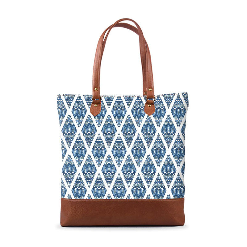 Blue Mandala Tall Tote Bag