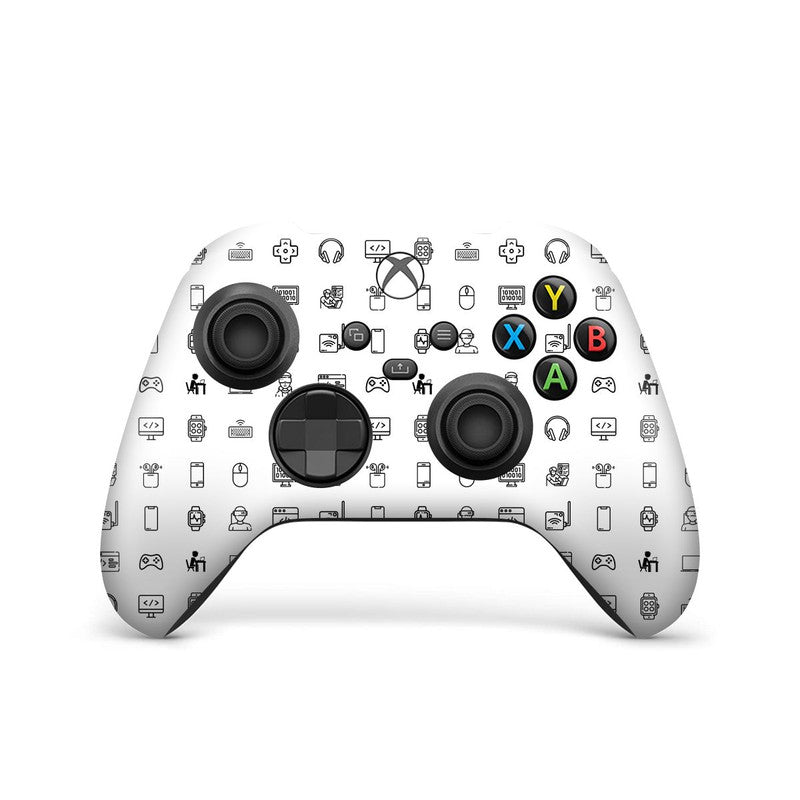 Tech Icons White Joystick Controller Skin