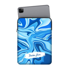 Blue Wawes Custom Name iPad Sleeve