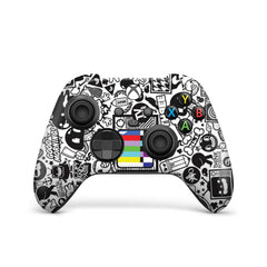 White Abstract Joystick Controller Skin