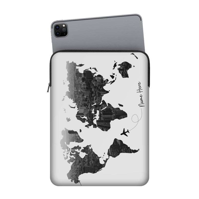 All Over The World Custom Name iPad Sleeve