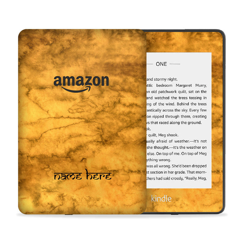 Yellow Waterpaint Custom Name Skin For Kindle