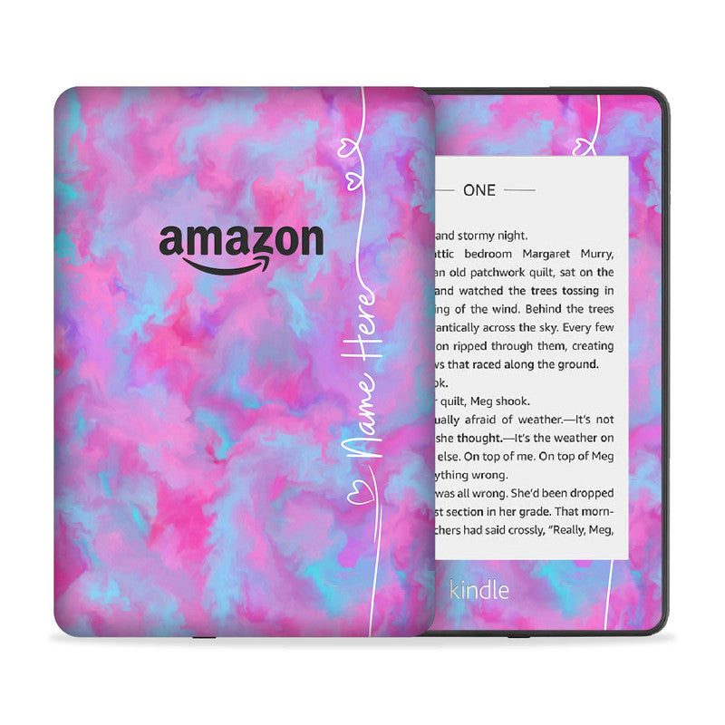 Pink Paint Custom Name Skin For Kindle