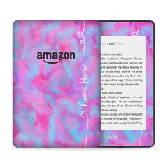 Pink Paint Custom Name Skin For Kindle