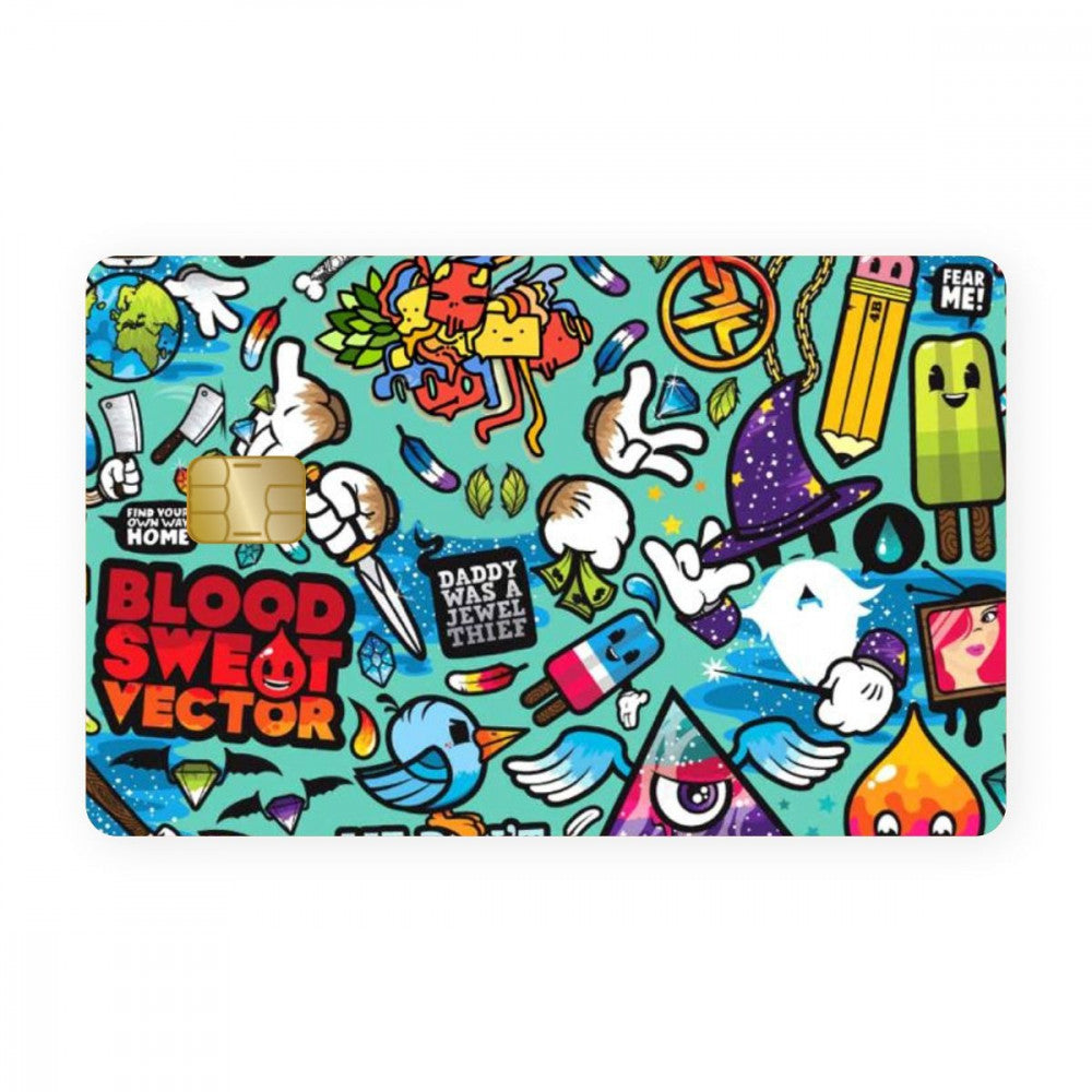 Blue Abstract Card - WrapCart Debit Card Skins