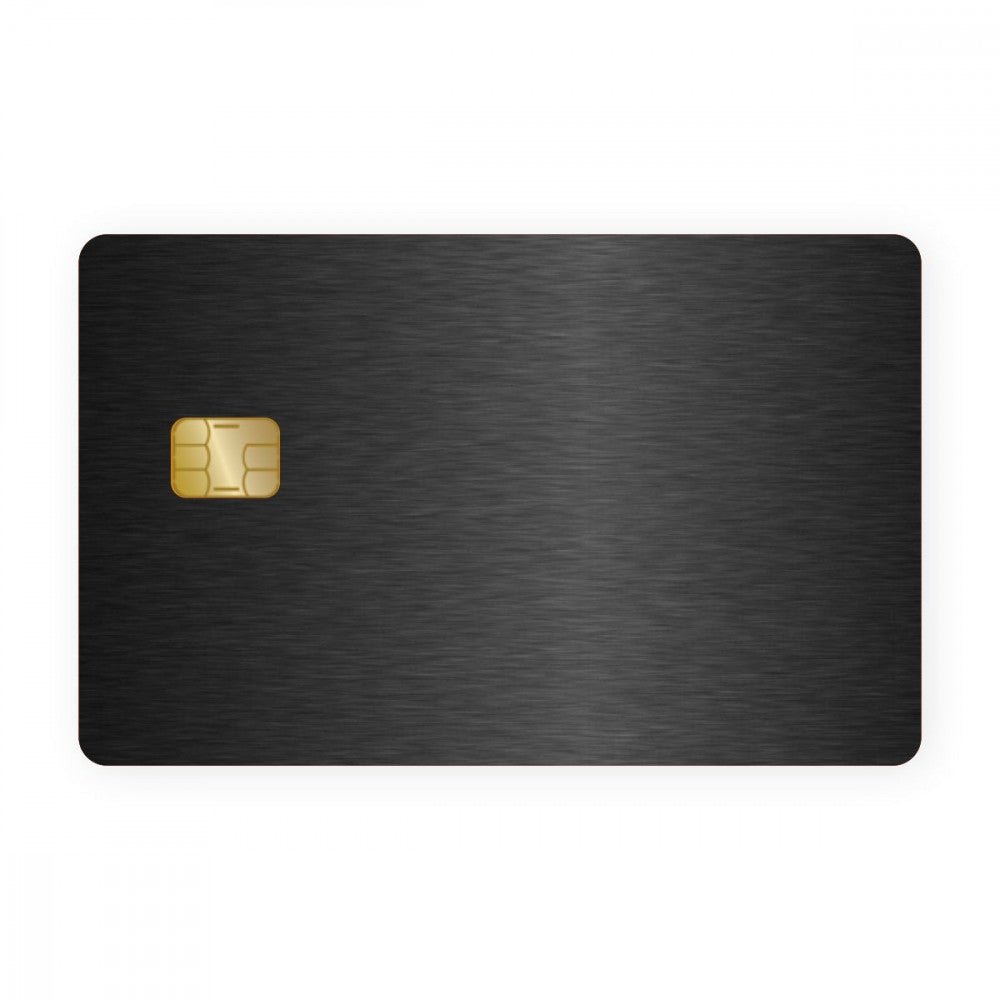 Black Metal Brush Card - WrapCart Debit Card Skins