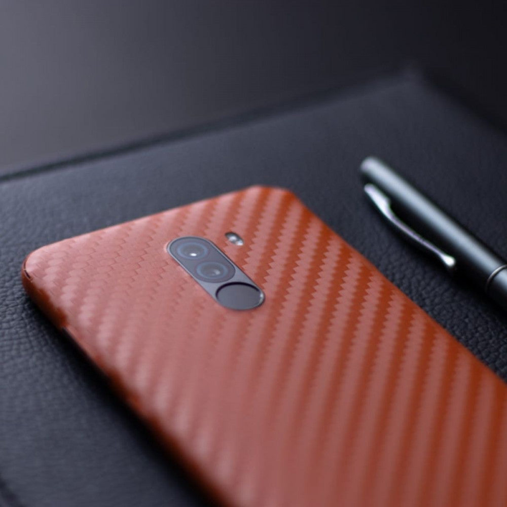 Orange Carbon Fibre Mobile Skin