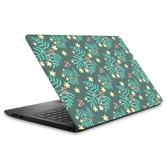 Floral Green Laptop Skins