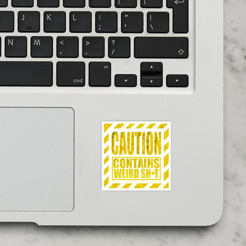 Caution Laptop Sticker