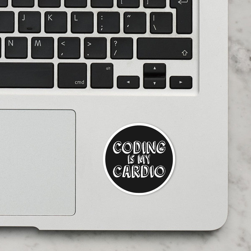 Coding Is Cardio Laptop Sticker