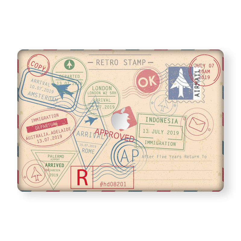 Macbook Retro Stamps Laptop Skins