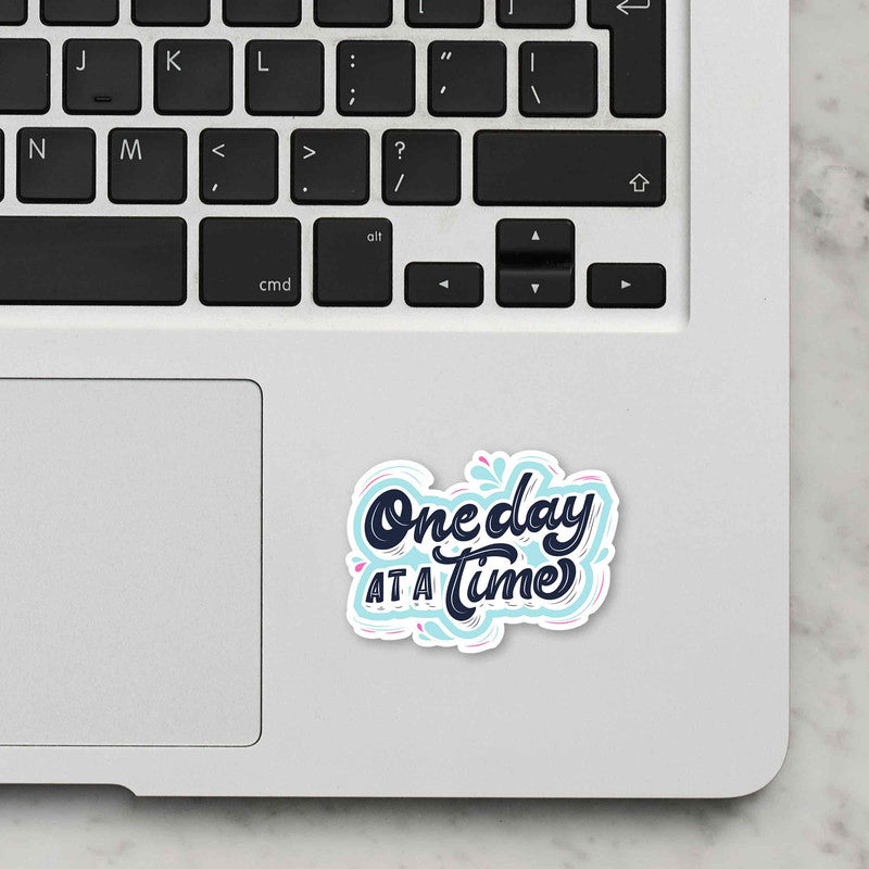 One Day At A Time Laptop Sticker