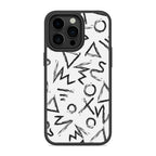 Metrical Stroke White Mobile Bumper Cover For iPhone 16 Pro
