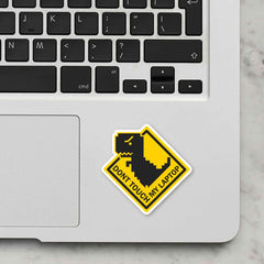 Dino Dont Touch Laptop Sticker