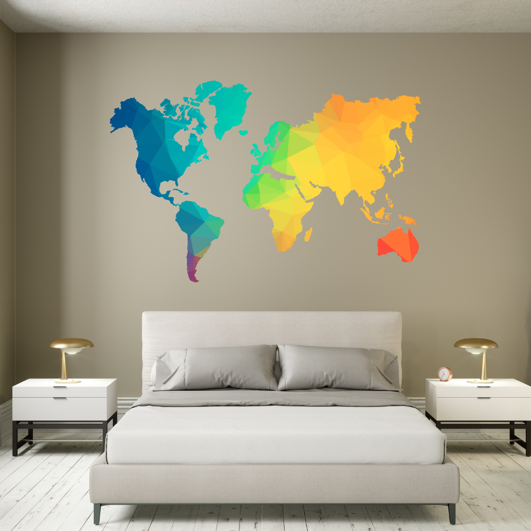 Colorful Map Wall Sticker | Premium Wall Stickers by Wrapcart ...