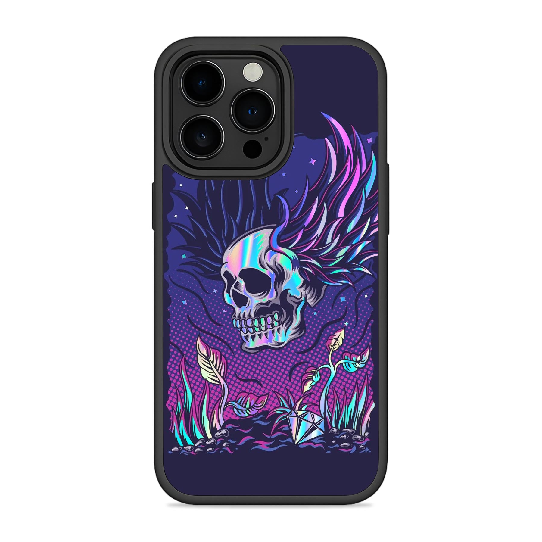 Skull Holographic Mobile Bumper Cover For iPhone 15 Pro Main image
