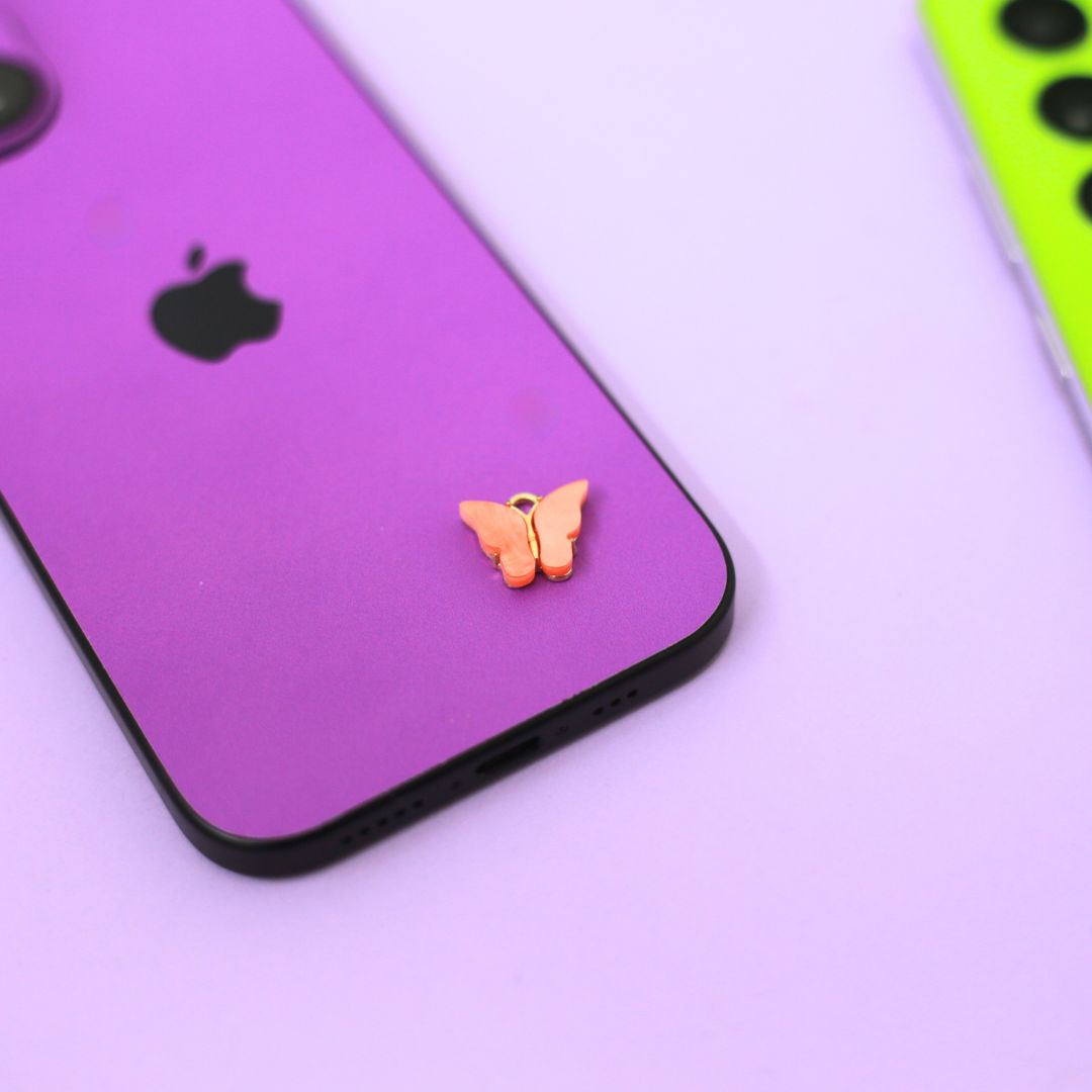Charm Skins Purple Butterfly Mobile Skin Secondary image