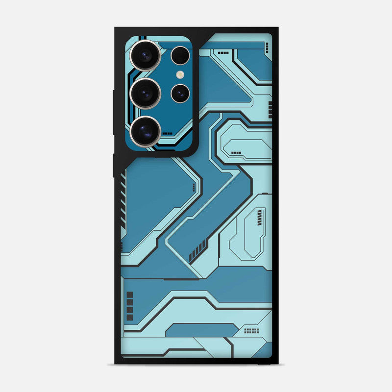 Techy Cyber Blue Bumper Mobile Cover - WrapCart Main image
