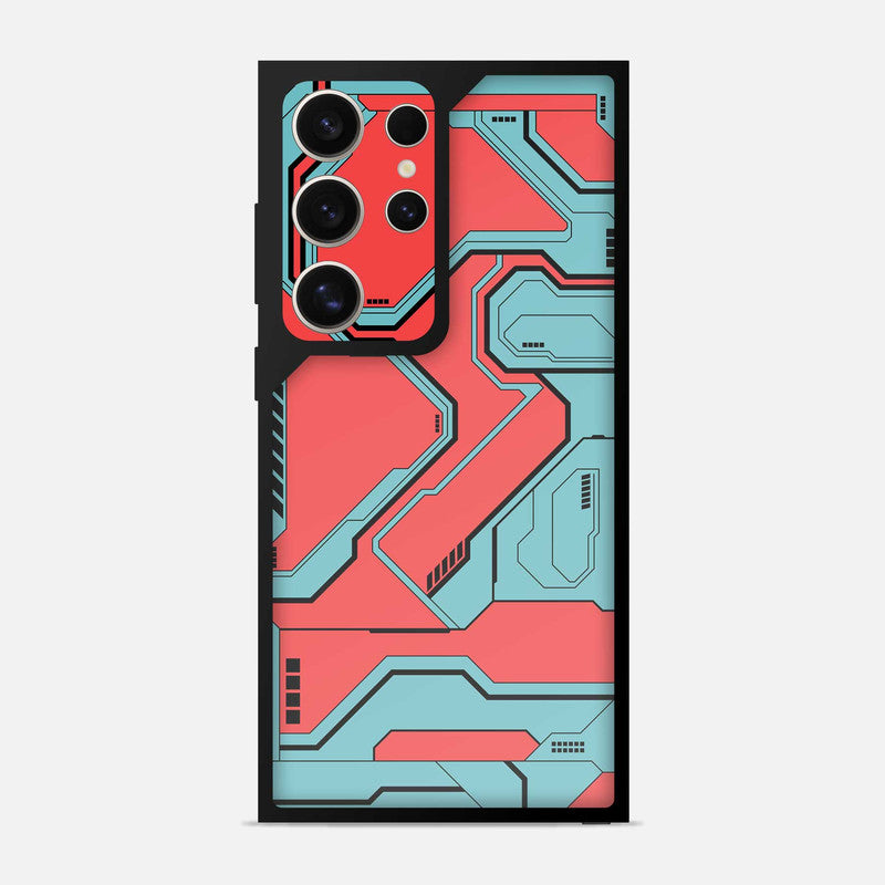 Techy Cyber Red Bumper Mobile Cover - WrapCart Main image