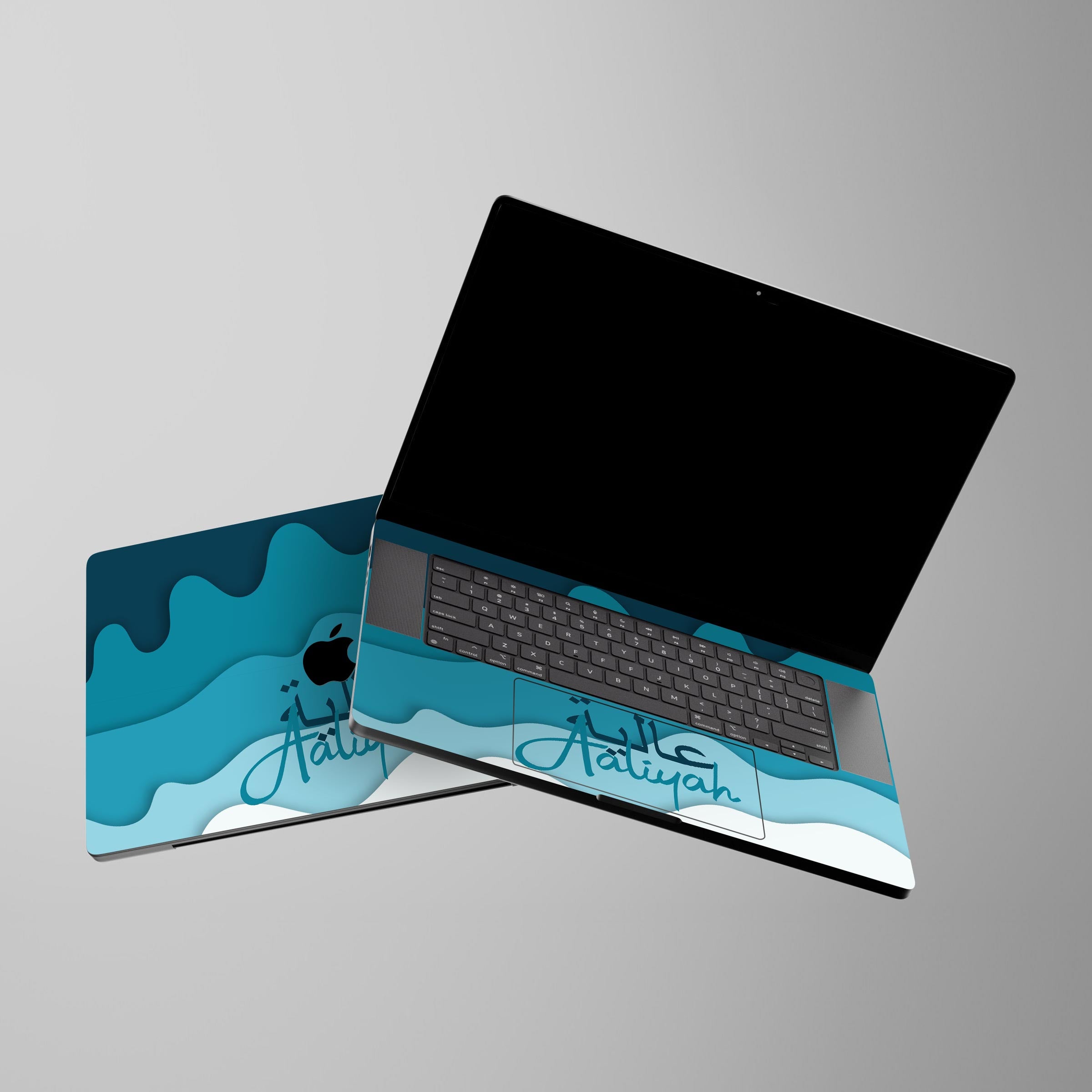 Arabic Waves Custom Name Macbook Skin Main image