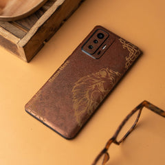 Lion Rustic Engraved Mobile Skin