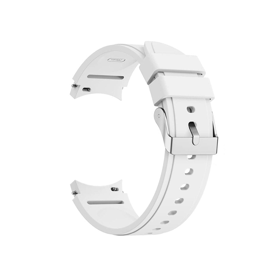 White Silicone Strap -  Compatible for Samsung Galaxy Watch 4 Band & Galaxy Watch 5 Band 44mm 40mm/Watch 5 Pro Bands 45mm/Galaxy Watch 4 Classic Bands 46mm 42mm,20mm Main image