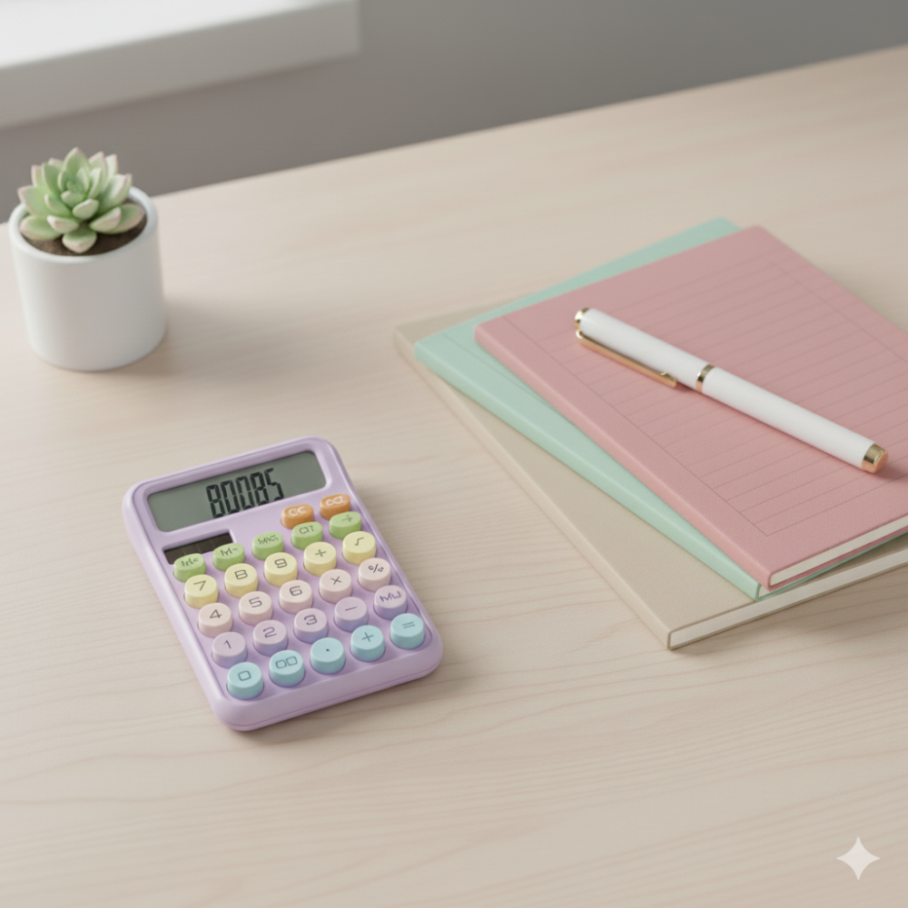 Pretty Pastel Calculator with Big 12 Digit Display - For Office/School/Home Use Secondary image