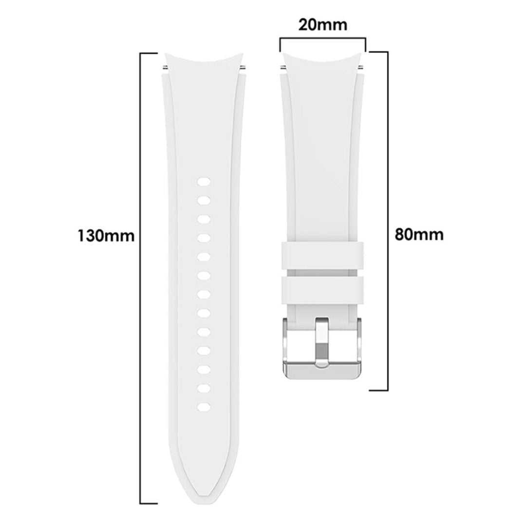 White Silicone Strap -  Compatible for Samsung Galaxy Watch 4 Band & Galaxy Watch 5 Band 44mm 40mm/Watch 5 Pro Bands 45mm/Galaxy Watch 4 Classic Bands 46mm 42mm,20mm