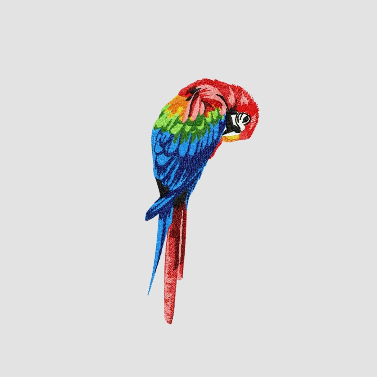 Parrot Embroidered White Oversize T-Shirt Secondary image