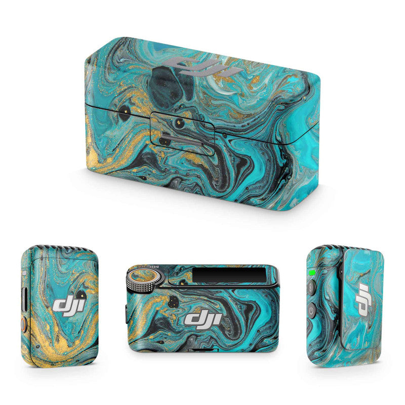 Blue Gold DJI Mic Skin - WrapCart – WrapCart Skins