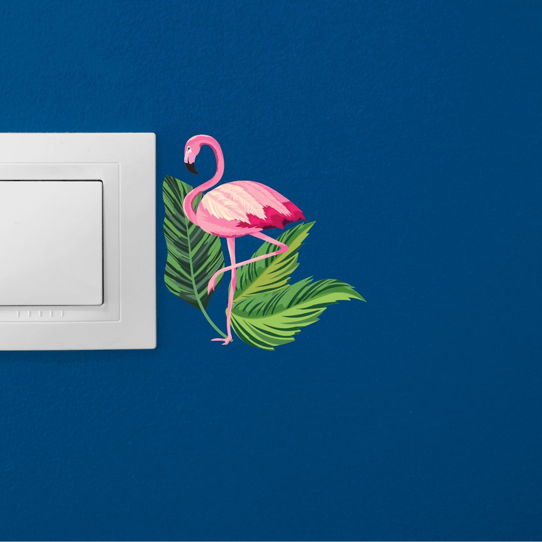 Pink Tall Bird Wall Sticker Main image