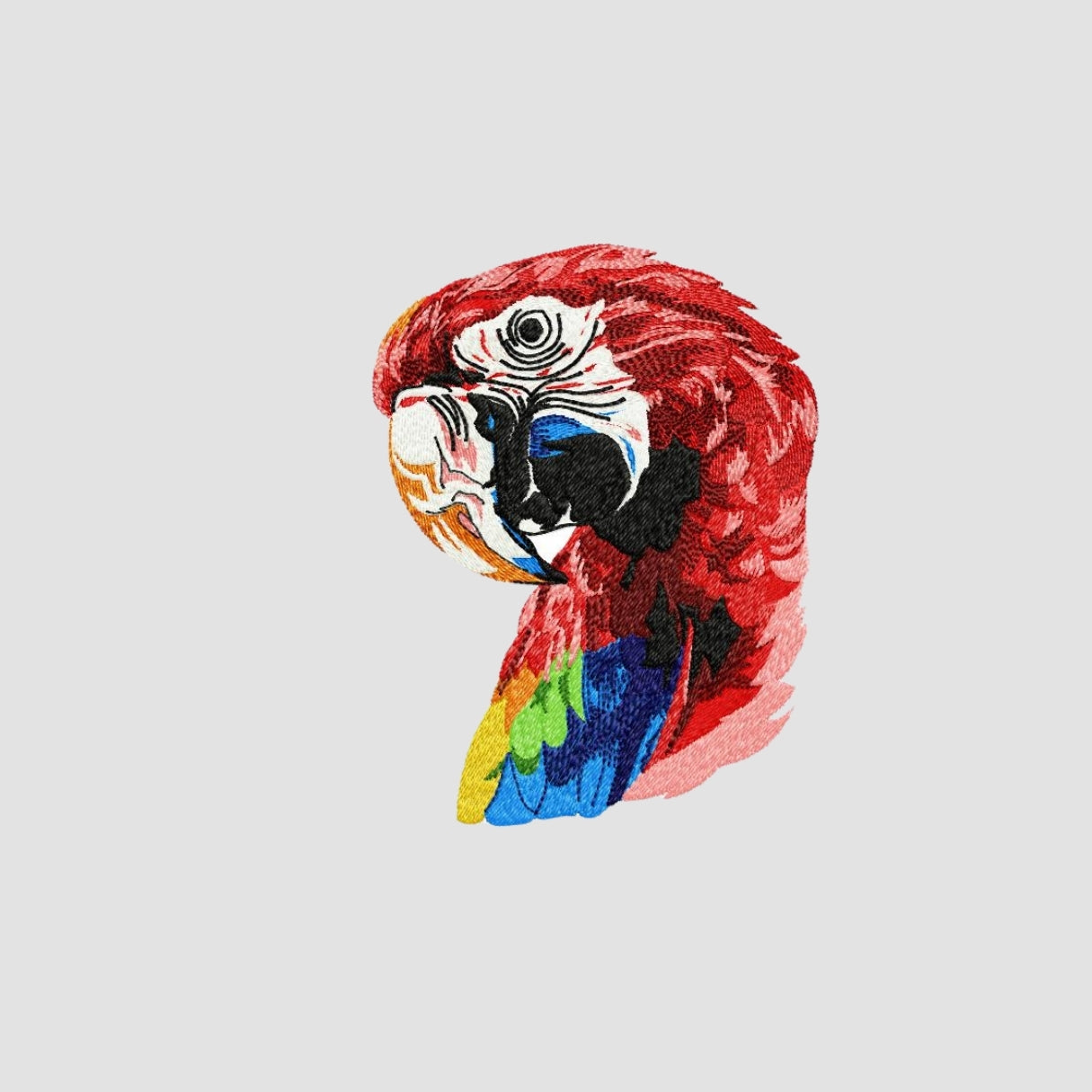 Parrot Face Embroidered White Oversize T-Shirt Secondary image