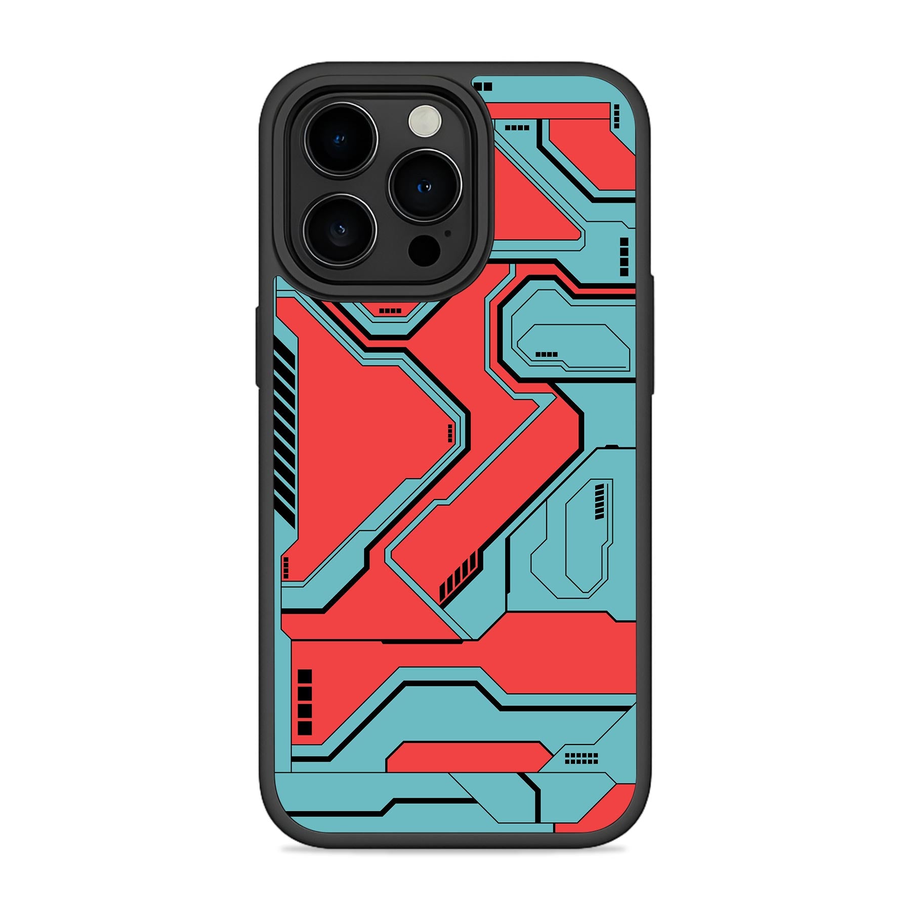 Techy Cyber Red Mobile Bumper Cover For iPhone 15 Pro Max Main image
