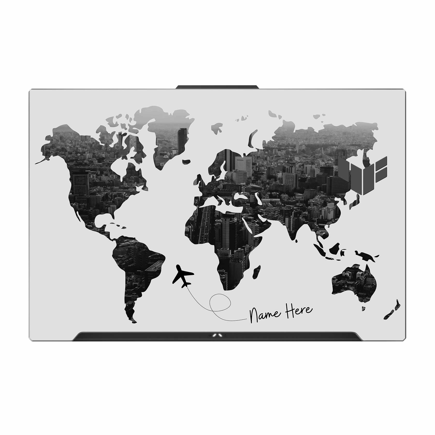 All Over the World Custom Name Asus TUF Gaming F17 FX707Z Laptop Skin Main image