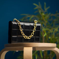 Black Checkered Sling Bag