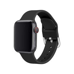 Black Silicone Strap (With Silver Hook) - Samsung/Noise/Boat/Realme/OnePlus/Other - SELECT MM