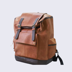 Leather Laptop & Travel Bag - Casual Laptop Backpack with 15.6 Inch Laptop Pocket