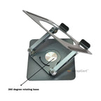 Desktop 360 Degree Rotating Base, Aluminum Metal Stand Holder, Foldable, Compatible with iPad, Tablet - Silver