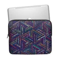 Dark Purple Strips Laptop Sleeve
