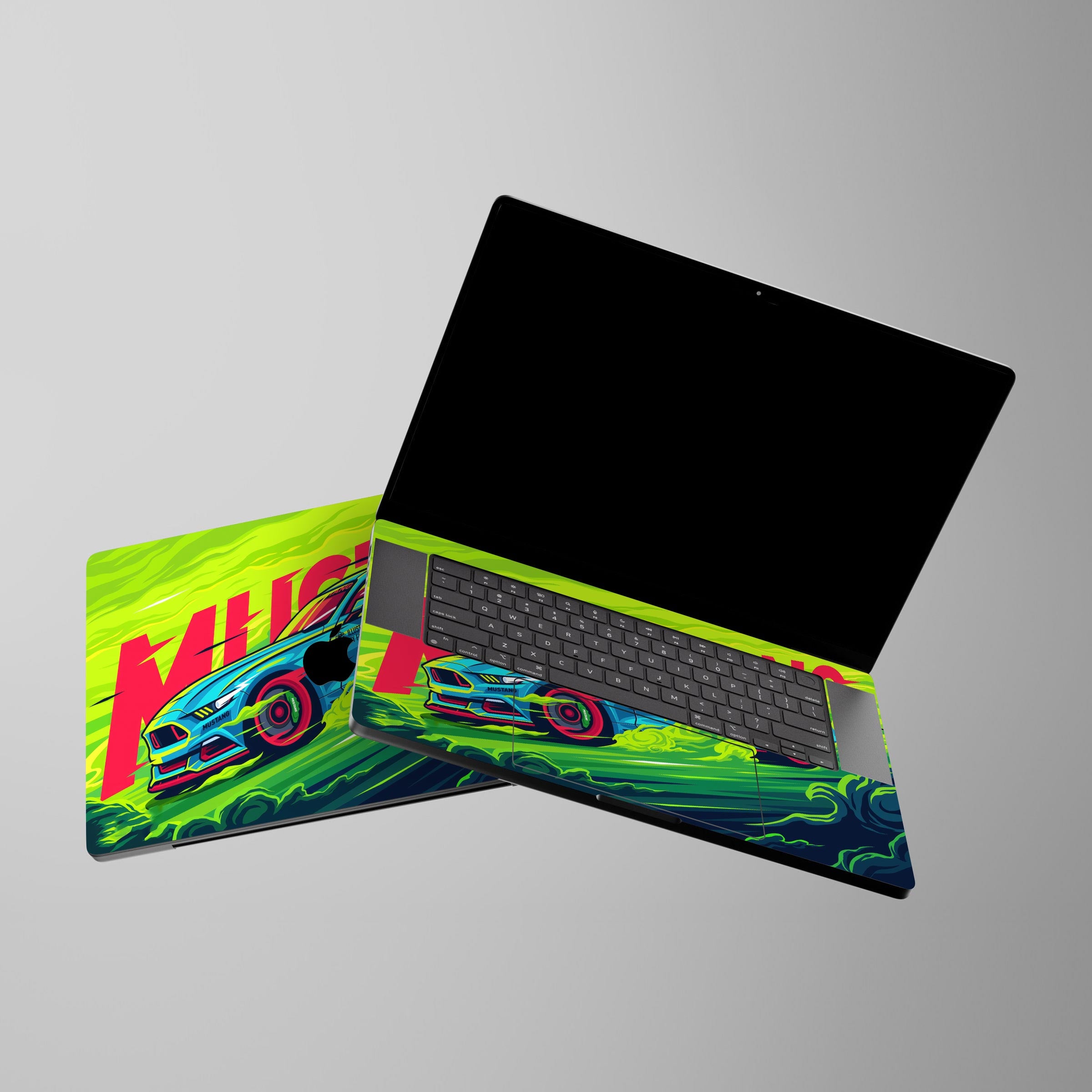 Green Mustang MacBook Skin Main image